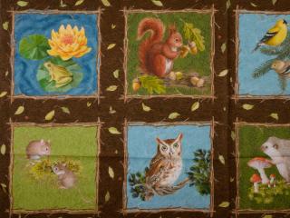Blank Quilting Nature Trail Digital Blocks Brown