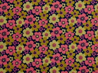 Northcott Call me! Flowers Olive/Navy