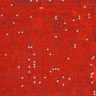 RJR Fabrics Čtverec Silver Circuit Traces Red