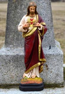 Ježíš s plamenem v srdci 43 cm (Soška - výška 43 cm)