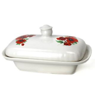 Máslenka - dóza na máslo - vlčí mák (19x13x6,5 cm)