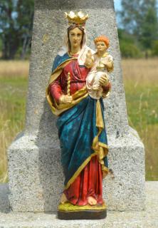 Soška Panna Marie - Královna nebes -  modrozelený plášť -52 cm (výška 52 cm)