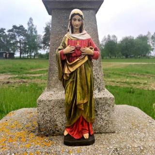 Soška Panna Marie - Plamenný žár - oranžovozlatá - 52 cm (výška 52 cm)