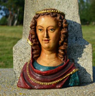 Soška Sv. Anežka Česká - busta 32 cm (Patronka Čech, nemocných, chudých a trpících, dále je ochránkyně pracovníků plynárenského průmyslu.)