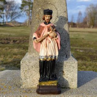 Soška Sv. Jan Nepomucký - 51 cm (Patronem Čech, mostů, rybářů, mlynářů, plavců, kněží a zpovědníků)