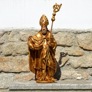Svatý Wolfgang - patron pastýřů - 74 cm (Socha Sv. Wolfgang patron pastýřů, sochařů, dřevorubců, lodníků, tesařů, nevinně vězněných)