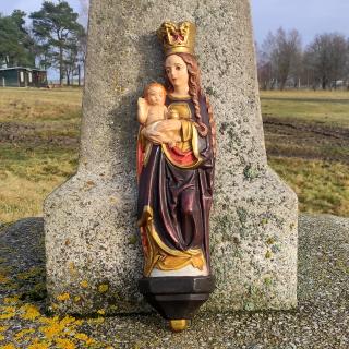 Závěsná soška Panna Marie a Jezulátko - 40 cm / hnědá (výška 40 cm)