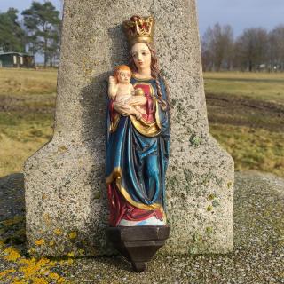 Závěsná soška Panna Marie a Jezulátko - 40 cm / modrá (výška 40 cm)