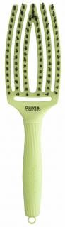OLIVIA GARDEN Finger Brush Green Pistachio kartáč na vlasy masážní 6-řadý střední
