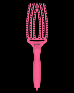 OLIVIA GARDEN Finger Brush Hot Pink kartáč na vlasy masážní 6-řadý střední