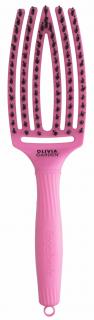 OLIVIA GARDEN Finger Brush Pink Granita kartáč na vlasy masážní 6-řadý střední