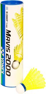 Míčky na badminton Yonex Mavis 2000 žluté s modrým pruhem 6 ks