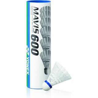 Míčky na badminton Yonex Mavis 600 bílé s modrým pruhem 6 ks