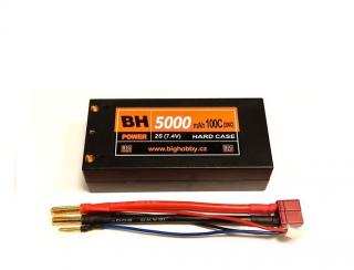 Li-pol baterie 5000 mAh 2S 100C (200C) HC (short HC), 1.6-1.7 mΩ BH Power