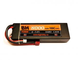 Li-pol baterie 8000 mAh 2S 100C (200C) HC (B), 1.7-1.8mΩ  BH Power