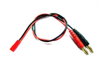 Nabíjecí kabel 20cm/ 20AWG - 4mm bullet/ JST 2PIN samice