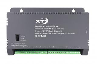 Napájecí zdroj  12V 16A (200W) 16CH model XTY-20012C16 (HIKVISION) pro kamery