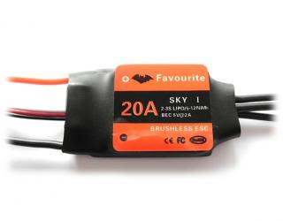Regulátor otáček 20A Favourite SKY 19g  ESC - Air/Heli