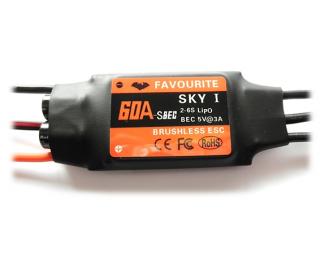 Regulátor otáček 60A Favourite SKY BEC (2-6S)  63g  ESC - Air/Heli