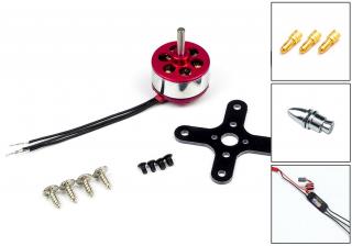 Střídavé combo MM1906A (ADH300S)-2400kv DW Hobby + 20A ESC, unašeč, 3,5mm konektory