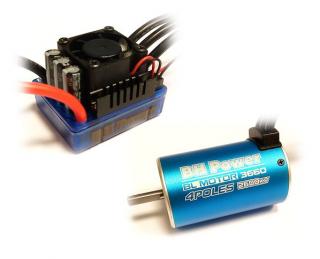 Střídavý elektromotor 3660 3800kv+80A (1/10) pro RC auta Combo BH Power