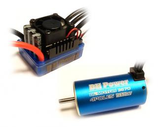 Střídavý elektromotor 3670 2650kv+120A (1/8) pro RC auta Combo BH Power