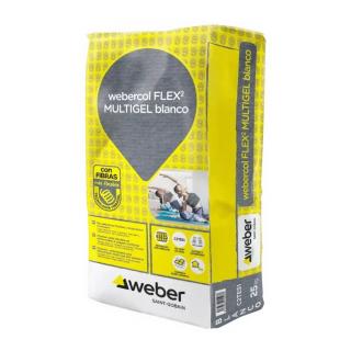 Bílé flexibilní lepidlo s vláknem webercol FLEX2 multigel, 25kg