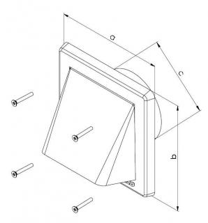 Haco | Větrací mřížka gravitační - klapka 175x175 GK/125 bílá