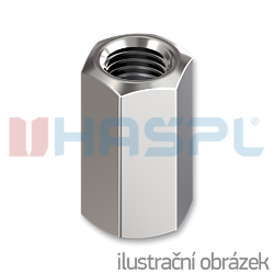 Hašpl | Matice spojovací/prodlužovací M16x48 | ZB | DIN 6334, 6