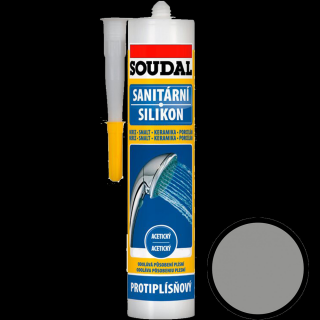 Soudal sanitární silikon, šedý 280ml