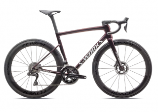 Silniční kolo Specialized Tarmac SL8 - S-Works Shimano Dura-Ace Di2  Gloss Solidity / Red To Black Pearl / Metallic White Silver Barva kola: Gloss…