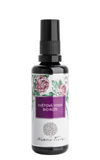 Květová voda BIO Růže 50 ml - fialové sklo