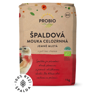 Mouka špaldová celozrnná jemně mletá 1 kg BIO PROBIO