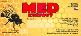 Bioflower - Samolepící etiketa med květový │Etiketa je vizitkou každého včelaře