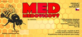 Bioflower - Samolepící etiketa med medovicový│Etiketa je vizitkou každého včelaře