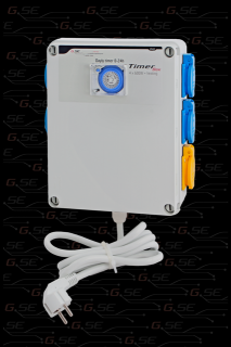 GSE Timer Box II 4 × 600 W + 2000 W - mechanické hodiny 4x600W + topení 2000W.