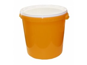 Kovomat Nádoba na med s ouškem plastová žlutá  až na 25 kg , 36 x 34 x 28 cm│Bioflower