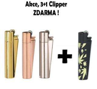 Zapalovač Clipper Classic CMP11R Gold+RoseGold+ Silver Giftbox 3+1 ZDARMA