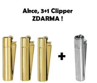 Zapalovač Clipper Classic Large CMP11R Silver+Gold+Giftbox 3+1 ZDARMA
