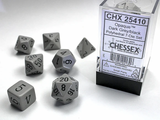 Chessex sada kostek (7 kostek) Barva: Šedá & Černá