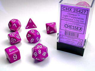 Chessex sada kostek (7 kostek) Barva: Světle fialová & Bílá