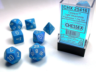 Chessex sada kostek (7 kostek) Barva: Tyrkysová & Bílá