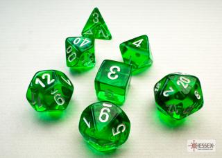 Chessex sada mini kostek (7 kostek) Barva: Zelená