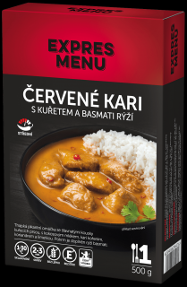 KM Červené kari s kuřetem a jasmínovou rýží  1 PORCE