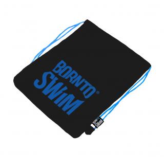 Lehký sportovní vak BornToSwim® Swimbag - Černá-modré logo Barva: Černá/modrá
