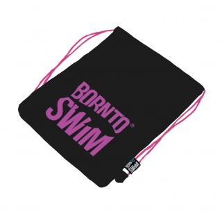 Lehký sportovní vak BornToSwim® Swimbag - Černá-růžové logo Barva: Černá/růžová