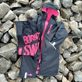 Plavecká parka PINK SHARK - Černo/růžová Barva: Černo/růžová, Velikost: L
