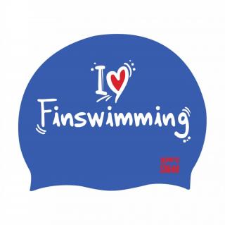 Plavecká silikonová čepice I ❤ FinswimmingX BornToSwim® MODRÁ Barva: Modrá