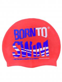 Plavecká silikonová čepice Junior BornToSwim® ČERVENÁ-KORÁLOVÁ Barva: ČERVENÁ-KORÁLOVÁ, Velikost: 6-10