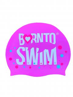 Plavecká silikonová čepice Junior BornToSwim® RŮŽOVÁ BUBLINY Barva: růžová-bubliny, Velikost: 6-10